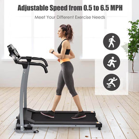 800W Electric Folding Treadmill with 12 Preset Programs, LCD Monitor & Built-in Wheels, Portable Compact Motorized Running Machine for Home Gym