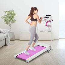 800W Electric Folding Treadmill with 12 Preset Programs, LCD Monitor & Built-in Wheels, Portable Compact Motorized Running Machine for Home Gym