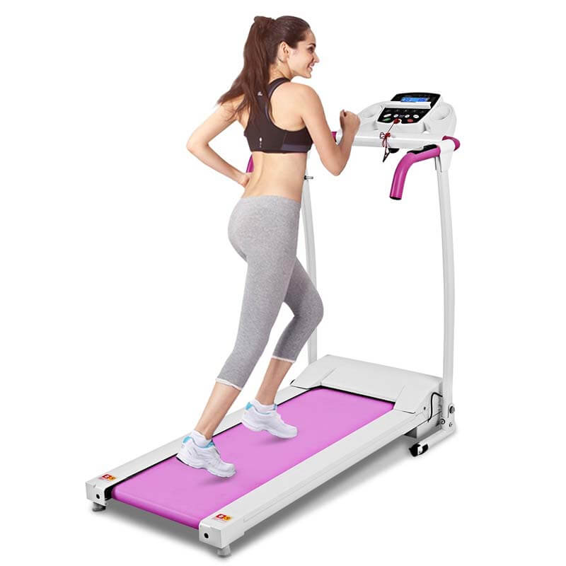 800W Electric Folding Treadmill with 12 Preset Programs, LCD Monitor & Built-in Wheels, Portable Compact Motorized Running Machine for Home Gym