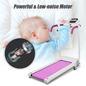 800W Electric Folding Treadmill with 12 Preset Programs, LCD Monitor & Built-in Wheels, Portable Compact Motorized Running Machine for Home Gym