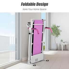 800W Electric Folding Treadmill with 12 Preset Programs, LCD Monitor & Built-in Wheels, Portable Compact Motorized Running Machine for Home Gym