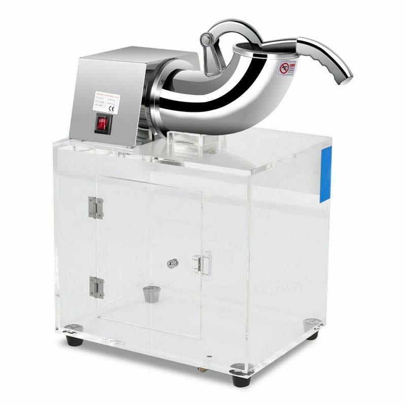 440LBS/H Electric Snow Cone Machine Ice Crusher Shaver with Dual Blades, 110V Stainless Steel Shaved Ice Machine for Home Commercial Use