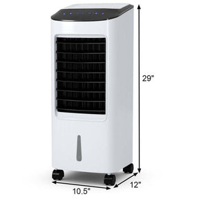 3-in-1 Evaporative Air Cooler Fan & Humidifier, Portable Cooling Fan with Remote Control, 7.5H Timer, 7L Water Tank & Ice Boxes for Home Office