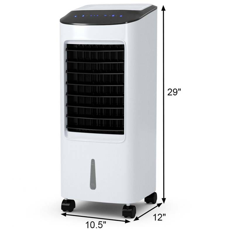 3-in-1 Evaporative Air Cooler Fan & Humidifier, Portable Cooling Fan with Remote Control, 7.5H Timer, 7L Water Tank & Ice Boxes for Home Office