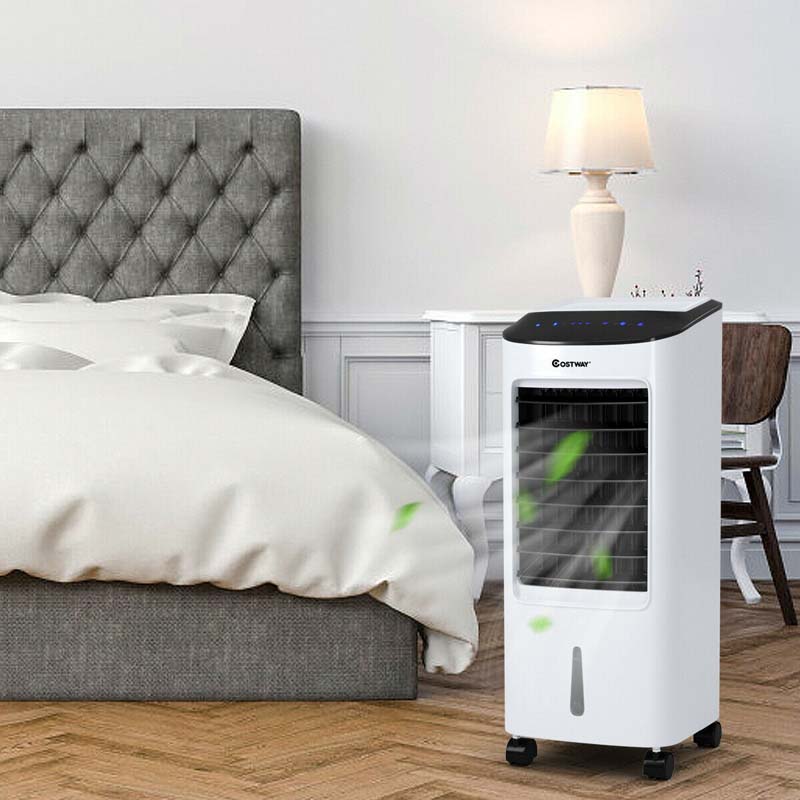 3-in-1 Evaporative Air Cooler Fan & Humidifier, Portable Cooling Fan with Remote Control, 7.5H Timer, 7L Water Tank & Ice Boxes for Home Office