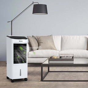 3-in-1 Evaporative Air Cooler Fan & Humidifier, Portable Cooling Fan with Remote Control, 7.5H Timer, 7L Water Tank & Ice Boxes for Home Office