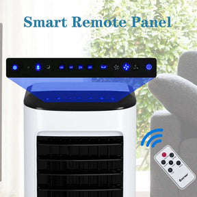 3-in-1 Evaporative Air Cooler Fan & Humidifier, Portable Cooling Fan with Remote Control, 7.5H Timer, 7L Water Tank & Ice Boxes for Home Office