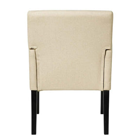 Fabric Upholstered Executive Guest Chair, Waiting Room Reception Chair with Padded Arms & Solid Rubber Wood Legs for Office Meeting Rooms