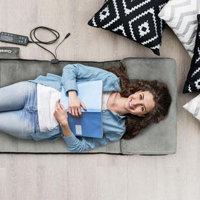 Foldable Heated Massage Mat, Back Lumbar Leg Neck Shiatsu Massager, Massage Mattress Pad Built-in Pillow, Full Body Massage Cushion