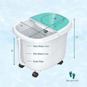 Foot Spa Bath Massager Pedicure Spa Tub with Heat, 2 Rollers, 4 Shiatsu Massagers, Temperature Control, Timer, 3-Angle Shower