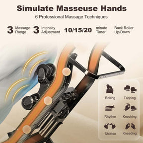 Full Body Zero Gravity Massage Chair SL Track Electric Massage Recliner with Heat, Pillow, Reversible Footrest & Automatic Shoulder Detection