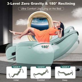 Full Body Zero Gravity Massage Chair SL Track Electric Massage Recliner with Heat, Pillow, Reversible Footrest & Automatic Shoulder Detection