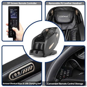 SL Track Shiatsu Full Body Zero Gravity Massage Chair Recliner with Auto Body Detector