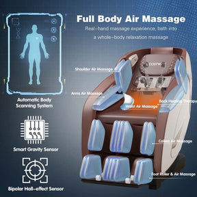 SL Track Shiatsu Full Body Zero Gravity Massage Chair Recliner with Auto Body Detector