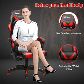 Massage Gaming Chair Recliner, Racing Computer Office Chair, Ergonomic High Back Swivel PC Game Chair with Headrest & Lumbar Support