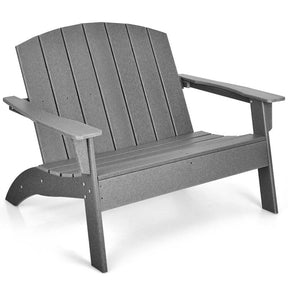 All-Weather HDPE Adirondack Loveseat, Outdoor 2-Person Patio Bench with Wide Armrests & Backrest, 660LBS Capacity for Garden, Backyard, Fire Pit