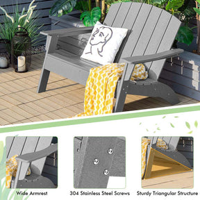 All-Weather HDPE Adirondack Loveseat, Outdoor 2-Person Patio Bench with Wide Armrests & Backrest, 660LBS Capacity for Garden, Backyard, Fire Pit