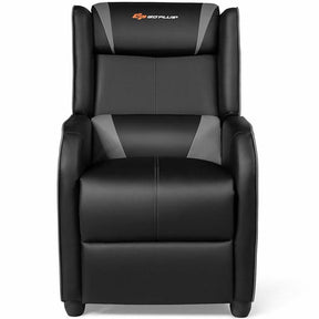 Massage Gaming Recliner Chair Racing Style PU Leather Single Sofa with Lumbar Cushion & Footrest, Adjustable Living Room Home Theater Seating