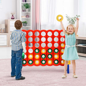 Giant 4-In-A-Row Jumbo 4-to-Score Giant Game Set with 42 Jumbo Rings & Quick-Release Slider