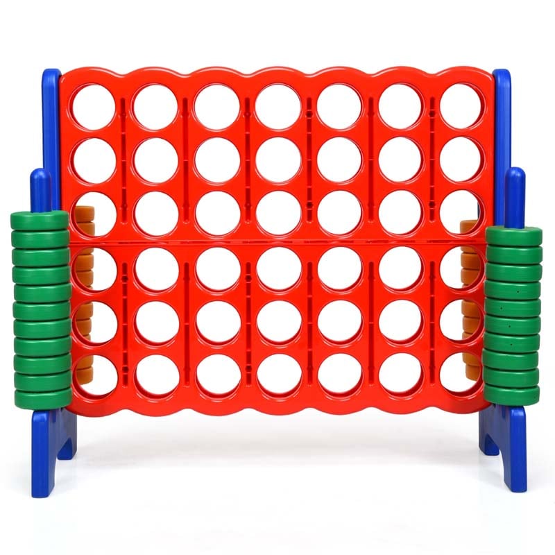 Giant 4-In-A-Row Jumbo 4-to-Score Giant Game Set with 42 Jumbo Rings & Quick-Release Slider