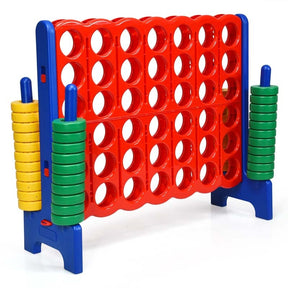Giant 4-In-A-Row Jumbo 4-to-Score Giant Game Set with 42 Jumbo Rings & Quick-Release Slider