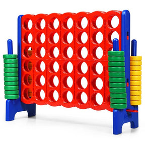 Giant 4-In-A-Row Jumbo 4-to-Score Giant Game Set with 42 Jumbo Rings & Quick-Release Slider