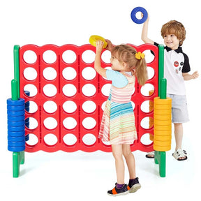 Giant 4-In-A-Row Jumbo 4-to-Score Giant Game Set with 42 Jumbo Rings & Quick-Release Slider