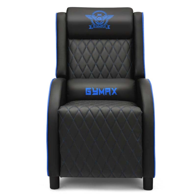 PU Leather Massage Gaming Recliner Chair with Adjustable Backrest & Footrest, Ergonomic Racing Style Single Sofa Home Theater Seating