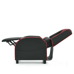PU Leather Massage Gaming Recliner Chair with Adjustable Backrest & Footrest, Ergonomic Racing Style Single Sofa Home Theater Seating