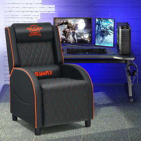 PU Leather Massage Gaming Recliner Chair with Adjustable Backrest & Footrest, Ergonomic Racing Style Single Sofa Home Theater Seating