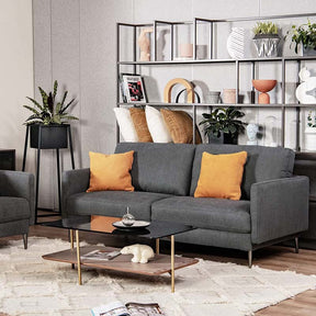CertiPUR-US Modern Loveseat Sofa Couch, Upholstered 2-Seat Small Apartment Furniture with Comfy Backrest Cushion & Solid Metal Legs