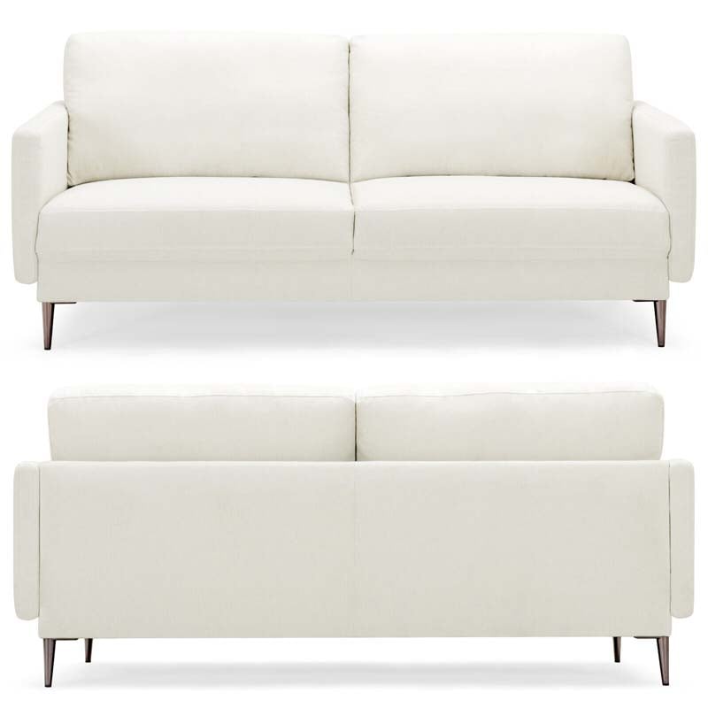 CertiPUR-US Modern Loveseat Sofa Couch, Upholstered 2-Seat Small Apartment Furniture with Comfy Backrest Cushion & Solid Metal Legs