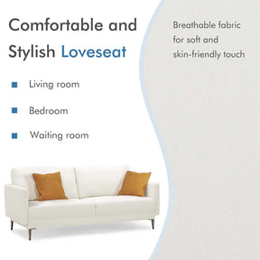 CertiPUR-US Modern Loveseat Sofa Couch, Upholstered 2-Seat Small Apartment Furniture with Comfy Backrest Cushion & Solid Metal Legs