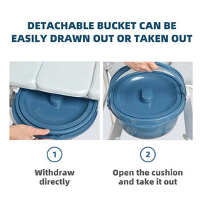 4 in 1 Bedside Commode Chair Transport Shower Wheelchair Toilet Chair with Folding Pedal