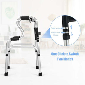 3-in-1 Stand-Assist Folding Walker, 400lbs Heavy Duty Walking Mobility Aid, Height Adjustable Narrow Drive Walker