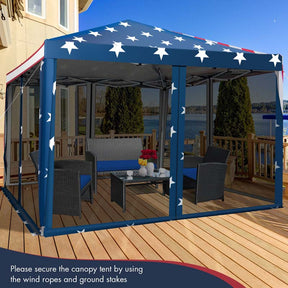 10x10FT Pop-Up Canopy Tent, Easy Setup Instant Folding Shelter w/ Mesh Netting, Carry Bag, Adjustable Height for Camping Outdoor Events