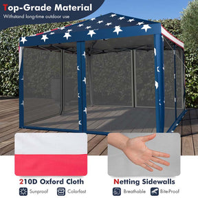 10x10FT Pop-Up Canopy Tent, Easy Setup Instant Folding Shelter w/ Mesh Netting, Carry Bag, Adjustable Height for Camping Outdoor Events