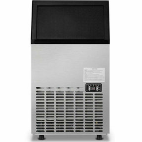 110 LBS/24H Undercounter Commercial Ice Maker, Stainless Steel Built-in Self-Cleaning Ice Machine w/ 33LBS Storage & 24H Timer for Home Bar Restaurant