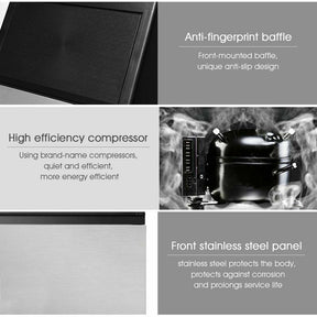 110 LBS/24H Undercounter Commercial Ice Maker, Stainless Steel Built-in Self-Cleaning Ice Machine w/ 33LBS Storage & 24H Timer for Home Bar Restaurant