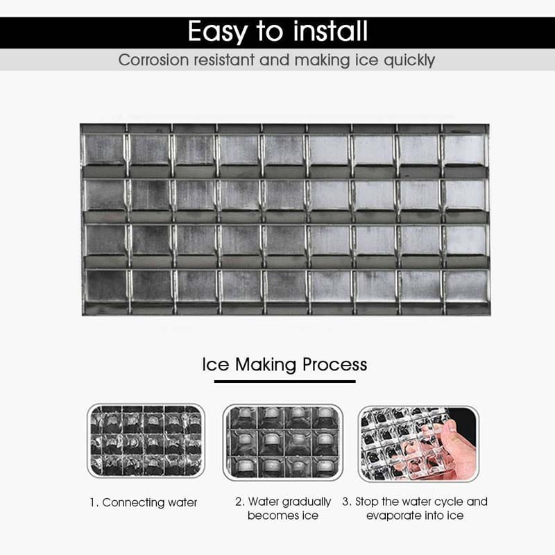 110 LBS/24H Undercounter Commercial Ice Maker, Stainless Steel Built-in Self-Cleaning Ice Machine w/ 33LBS Storage & 24H Timer for Home Bar Restaurant