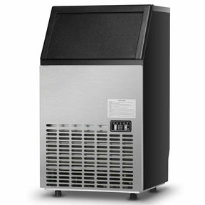 110 LBS/24H Undercounter Commercial Ice Maker, Stainless Steel Built-in Self-Cleaning Ice Machine w/ 33LBS Storage & 24H Timer for Home Bar Restaurant