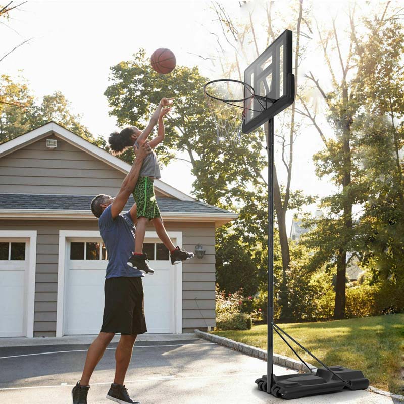 5.9-10 FT Portable Basketball Hoop System, Adjustable Basketball Goal with 39" Shatterproof Backboard for Indoor Outdoor Kids Adults