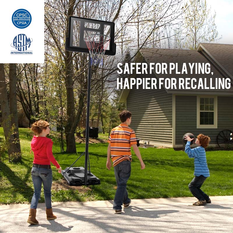 5.9-10 FT Portable Basketball Hoop System, Adjustable Basketball Goal with 39" Shatterproof Backboard for Indoor Outdoor Kids Adults
