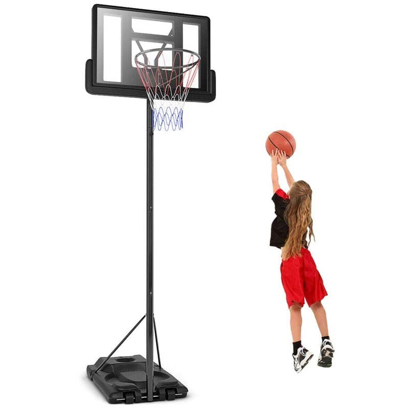 5.9-10 FT Portable Basketball Hoop System, Adjustable Basketball Goal with 39" Shatterproof Backboard for Indoor Outdoor Kids Adults