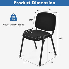 Set of 5/10/15 Conference Chairs, Stackable Office Guest Chairs w/ Ergonomic Upholstered Seat & Metal Frame for Meeting Room, Reception Lobby