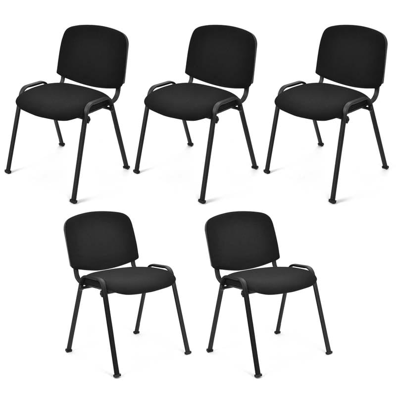 Set of 5/10/15 Conference Chairs, Stackable Office Guest Chairs w/ Ergonomic Upholstered Seat & Metal Frame for Meeting Room, Reception Lobby