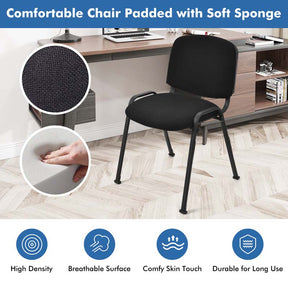 Set of 5/10/15 Conference Chairs, Stackable Office Guest Chairs w/ Ergonomic Upholstered Seat & Metal Frame for Meeting Room, Reception Lobby