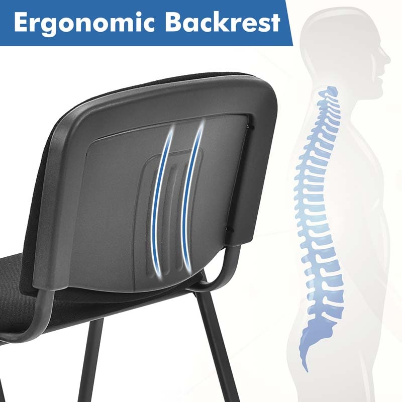 Set of 5/10/15 Conference Chairs, Stackable Office Guest Chairs w/ Ergonomic Upholstered Seat & Metal Frame for Meeting Room, Reception Lobby