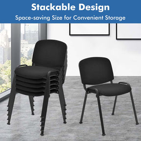 Set of 5/10/15 Conference Chairs, Stackable Office Guest Chairs w/ Ergonomic Upholstered Seat & Metal Frame for Meeting Room, Reception Lobby