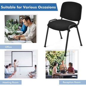 Set of 5/10/15 Conference Chairs, Stackable Office Guest Chairs w/ Ergonomic Upholstered Seat & Metal Frame for Meeting Room, Reception Lobby